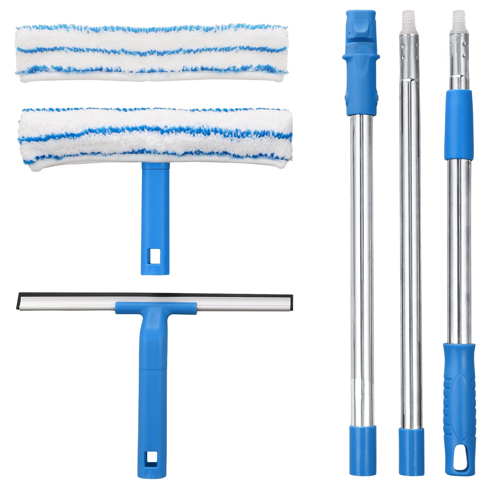 Precision Cleanin’ LLC window cleaning kit with squeegee, scrubber, and microfiber cloth for streak-free glass cleaning.